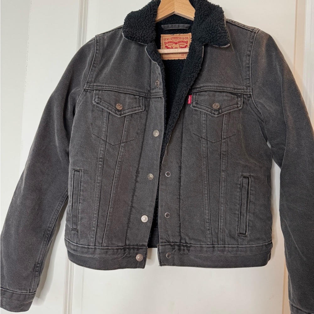 Levi's Charcoal Sherpa Lined Jacket XS